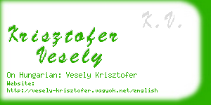 krisztofer vesely business card